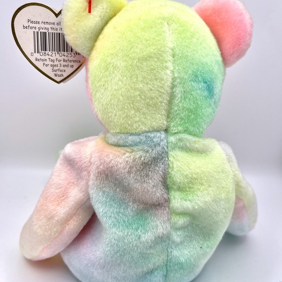 TY Birthday Bear Beanie Baby, plush bear 1999 - Picture 3 of 6